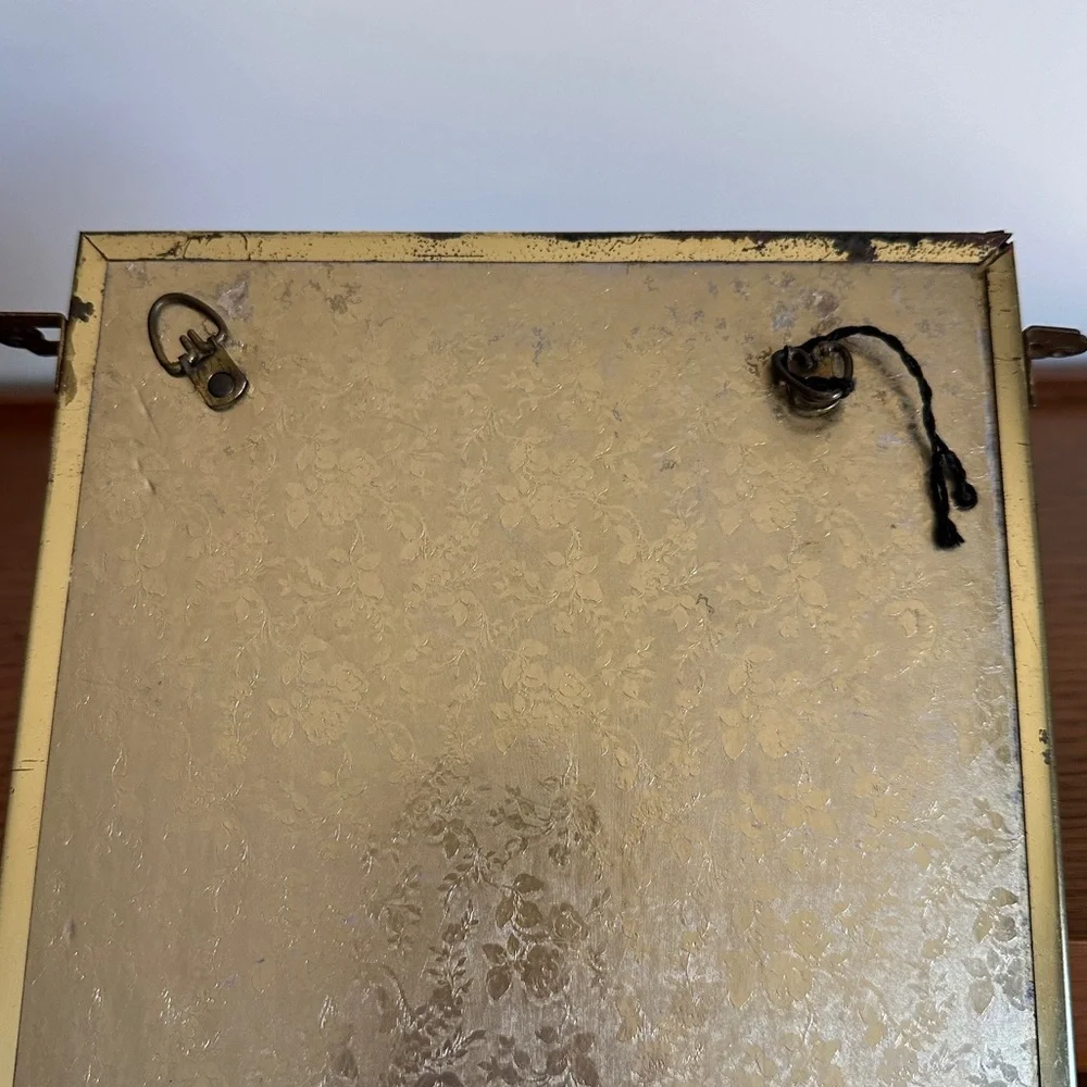 Vintage Tri Fold Vanity Mirror Gold MCM 1960s